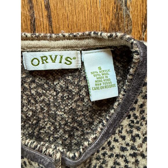 Leopard Print Cardigan Sweater Wool Velvet Fall Winter Modest Office Church - Picture 9 of 11